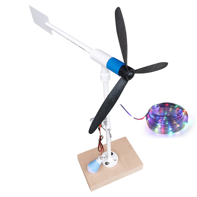 Micro Wind Turbine Spinner Power Generator Model Led Night Light Garden Yard Windmills