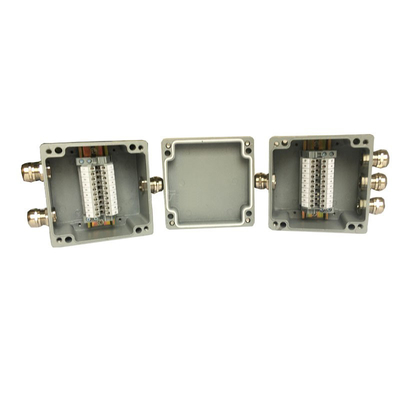 3 Ways Waterproof Aluminum Distribution Junction Box with PT2.5 Din Rail Terminal Blocks 120*120*82mm