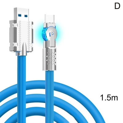 180° Rotatable 120w Super Charging Cable USB Type C Quick Charge Cable QC3.0 For Cell Phones