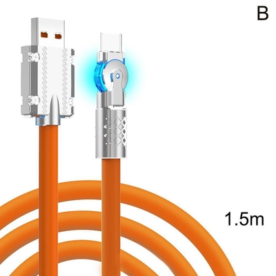 180° Rotatable 120w Super Charging Cable USB Type C Quick Charge Cable QC3.0 For Cell Phones