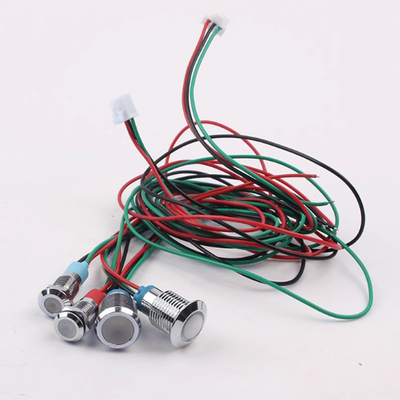 RGB Three Color Led Indicator Light Waterproof Signal Pilot Lamp With Cable Connectors 12-24V