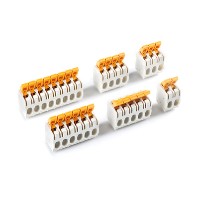 7.5mm Pitch Dual Row Push in Spring Crimping PCB Terminal Blocks 27A 300V