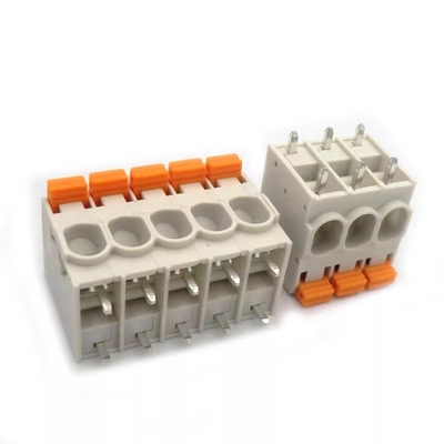 7.5mm Pitch Dual Row Push in Spring Crimping PCB Terminal Blocks 27A 300V