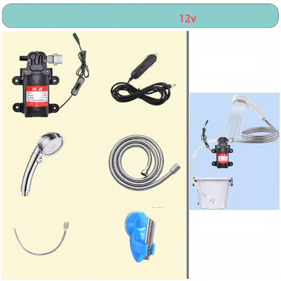 12V Car Handheld Camping Shower Kit with Water Pump Washer handheld Faucet Set