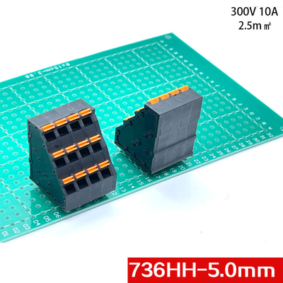 5.0mm PCB Terminal Blocks Spring Clamp Connectors Single Row Dual Row 736HH 736H 736L-5.0