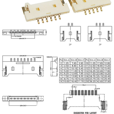 Replacement 51146 1.25mm Pitch Header Surface Mount Right Angle Wire to Board Connector