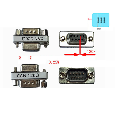 DB9 to CAN Bus Interface Adapter With Pin-2 Pin-7 120 Ohm Resistance For Vehicle Diagnostic Analysis