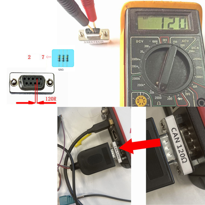 DB9 to CAN Bus Interface Adapter With Pin-2 Pin-7 120 Ohm Resistance For Vehicle Diagnostic Analysis