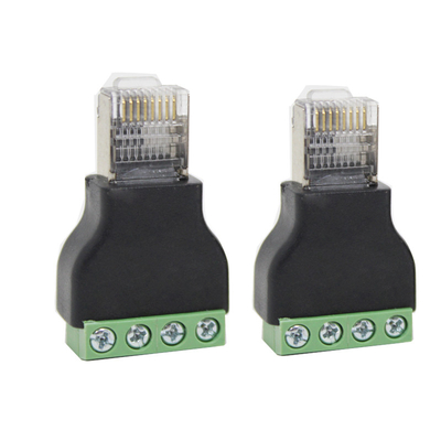 RJ45 Network Male Plug 8P8C to 4 Pin Screw Terminal Blocks RS485 Adapter