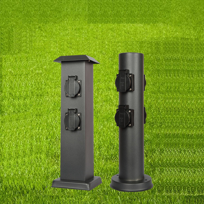 Black Stainless Steel Electrical Power Sockets Outdoor Garden In-ground Lawn Power Outlet