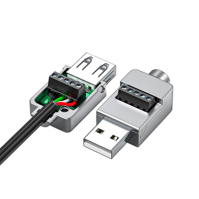 Metal Case USB Male or Female Jack  to 5-pin Screw Terminal Blocks Connector Adapter