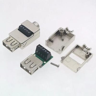 Metal Case USB Male or Female Jack  to 5-pin Screw Terminal Blocks Connector Adapter