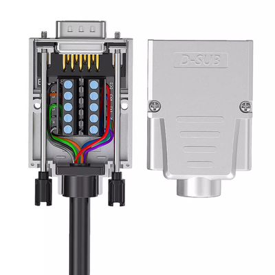 Metal Case DB9 D Sub 9 Pin RS232 Serial Port Connectors to Terminal Blocks Adapter Up to 10A