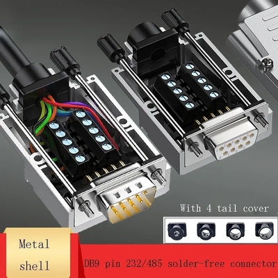 Metal Case DB9 D Sub 9 Pin RS232 Serial Port Connectors to Terminal Blocks Adapter Up to 10A