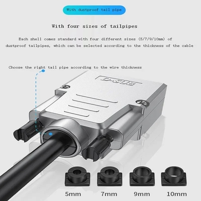 Metal Case DB9 D Sub 9 Pin RS232 Serial Port Connectors to Terminal Blocks Adapter Up to 10A