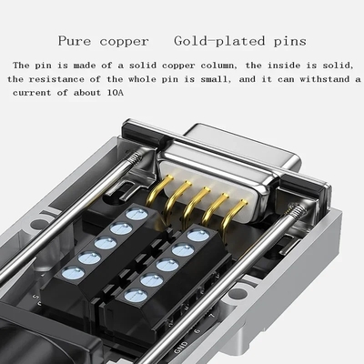 Metal Case DB9 D Sub 9 Pin RS232 Serial Port Connectors to Terminal Blocks Adapter Up to 10A