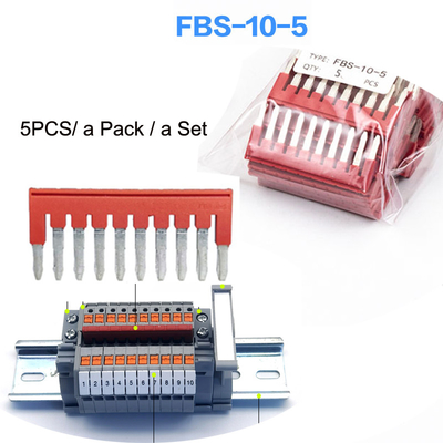 PTV 2.5 Side Entry Push-in Connection Spring Clamp DIN Rail Terminal Blocks Kit Set 24A 800V