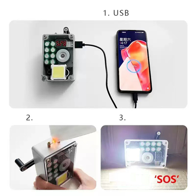 Hand Generator Box Emergency Power Bank USB Phone Charger Lighter Manual Power Supply Ignition