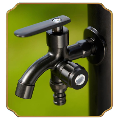 Black Stainless Steel Standpipe Outdoor Bibcock Garden Water Taps Watering Post