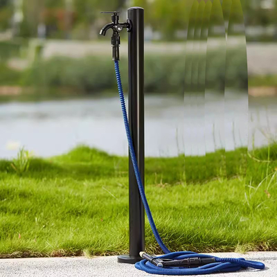 Black Stainless Steel Standpipe Outdoor Bibcock Garden Water Taps Watering Post