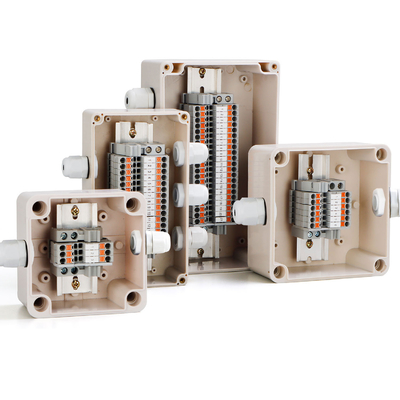 IP65 Waterproof Cable Junction Box 1 in 3 out 80*160*55mm with PT2.5 Din Rail Terminal Blocks