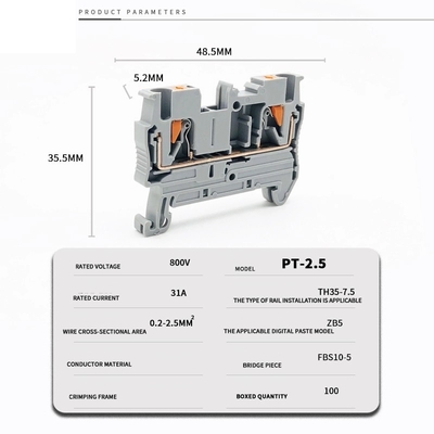 3 Ways Waterproof Aluminum Distribution Junction Box with PT2.5 Din Rail Terminal Blocks 120*120*82mm