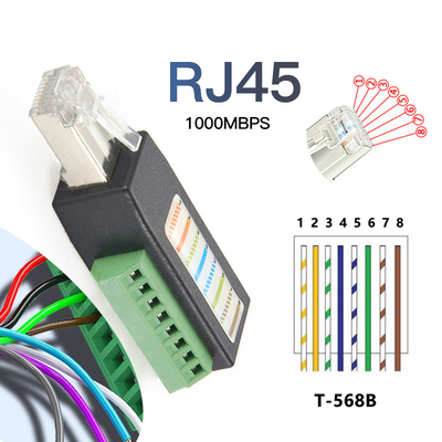 RJ45 Network Plug Male Connector to 8 pin Screw Terminal Blocks Adapter For Campbell Datalogger Devices