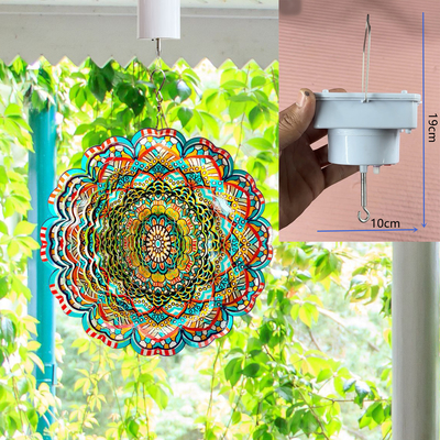 White Hanging Rotating Motor Solar Battery Powered Wind Spinner Motor For Wind Chime