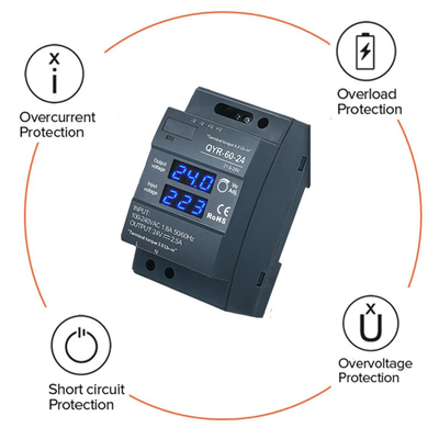 60W 12V 24V Din Rail Power AC-DC Digital Display Adjustable Switch Power Supply for LED Light Strip