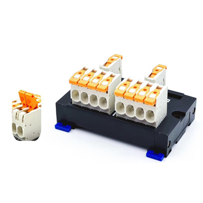 7.5mm Pitch Dual Row Push in Spring Crimping PCB Terminal Blocks 27A 300V
