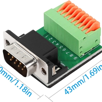 DB9 D Sub 9 Pin Female Male RS232 Serial Adapter to Screw Terminal Blocks Breakout Board Without Cover