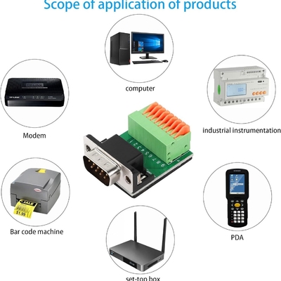 DB9 D Sub 9 Pin Female Male RS232 Serial Adapter to Screw Terminal Blocks Breakout Board Without Cover