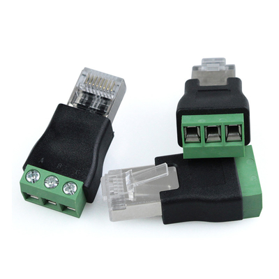 RJ45 Male to RS485 3 Pin Screw Terminal Adapter Connector Splitter