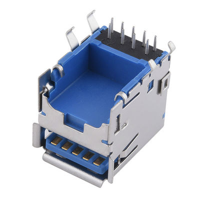 Dual Port USB 3.0 Type A Type-C Female Socket Jack PCB Board Connector For Laptop Computer