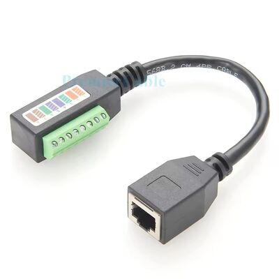 RJ45 Female to Solderless Terminal Block Cable 20cm for Security CCTV Video Solution