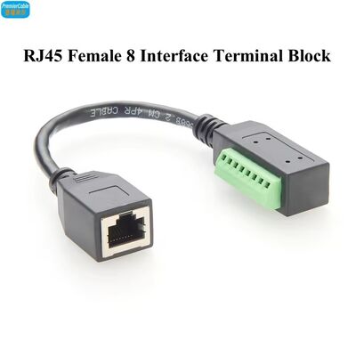 RJ45 Female to Solderless Terminal Block Cable 20cm for Security CCTV Video Solution