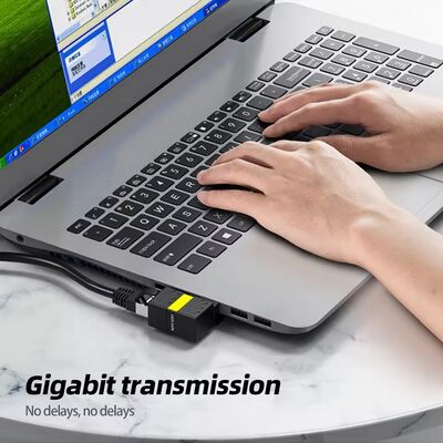 Network RJ45 Adapter Female to Male Cat6A 360 Degree Rotation for LAN Ethernet Network