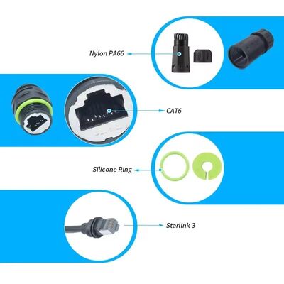 250 mm Starlink Ethernet Adapter Gen 3 Mini, Starlink Extension Cable to RJ45 Coupler
