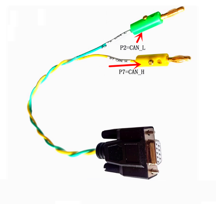1-Meter D Sub Connector to CAN Bus Data Cable DB9 Pin-2 Pin-7 to 4mm Banana Plugs Adapter