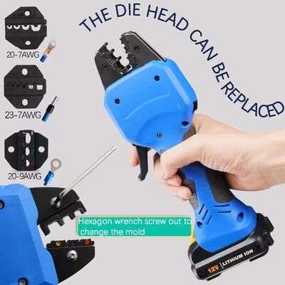 Electric Battery Powered Handheld Cable Wire Crimper Automatic Crimping Tool