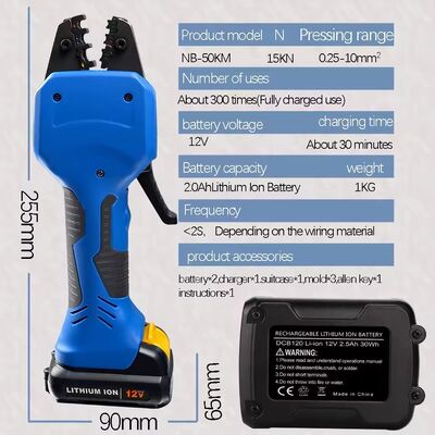 Electric Battery Powered Handheld Cable Wire Crimper Automatic Crimping Tool