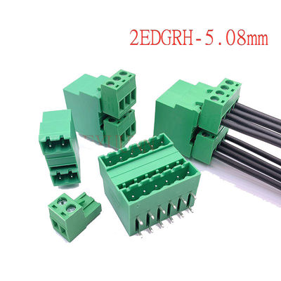 5.08mm Pitch Double Row PCB Pluggable Screw Terminal Blocks Plug + Angle Pin Header