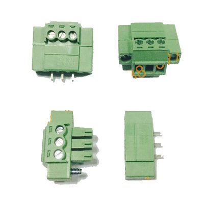 3.81mm Pitch PCB Screw Terminal Blocks Plug + Straight Angle Pin Header with Flange
