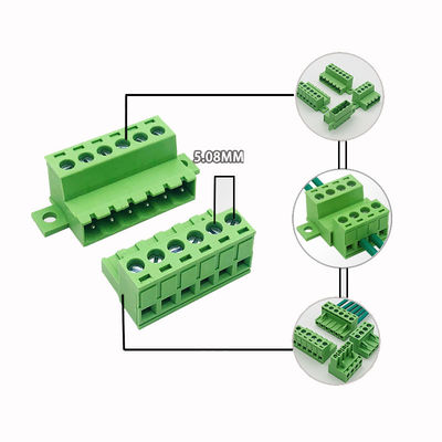 5.08mm Pitch Fixed Flange Screw Terminal Blocks Panel Mounting