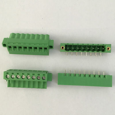 5.08mm Pitch PCB Plug-in Screw Terminal Blocks Plug Right Angle Pin Header with Flange