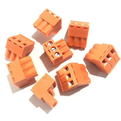 Orange 5.08mm Spacing PCB Pluggable Screw Terminal Blocks Plug + Pin Header Socket