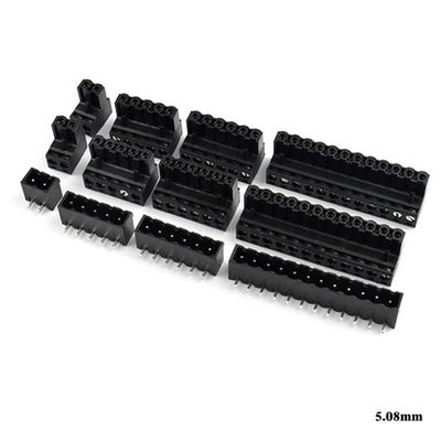 5.08mm Pitch PCB Pluggable Screw Terminal Blocks Plug + Right Angle Pin Header Black