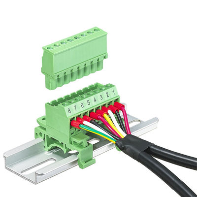 5.08mm / 0.2&quot; Pitch Pluggable Screw Terminal Blocks Din Rail Mounting 300V 10A