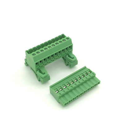 5.08mm / 0.2&quot; Pitch Pluggable Screw Terminal Blocks Din Rail Mounting 300V 10A