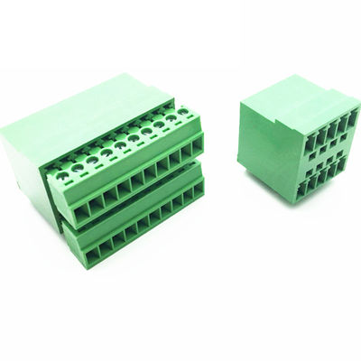 3.81mm Pitch Dual Row PCB Connectors Pluggable Screw Terminal Blocks Plug + Angle Pin Header